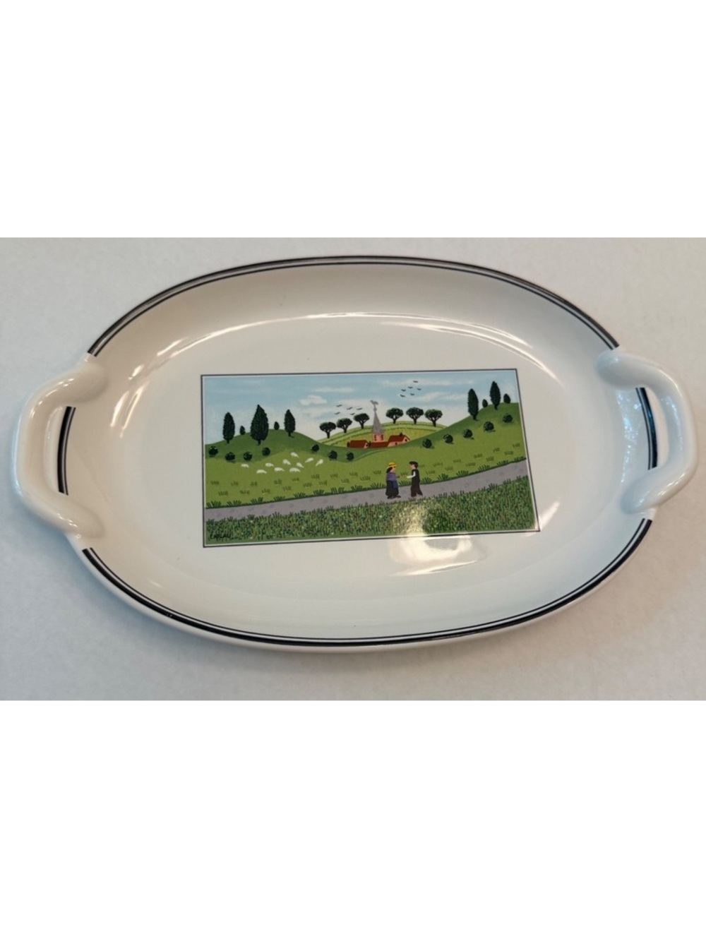 Villeroy & Boch Design Naif Wedding 12.5" Handled Cake Plate Platter Laplau